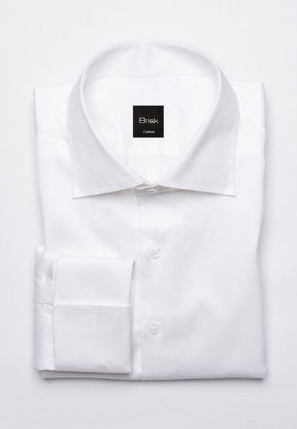 EGYPTIAN WHITE TWILL CLASSIC HIGH COLLAR - FRENCH CUFFS - SALE