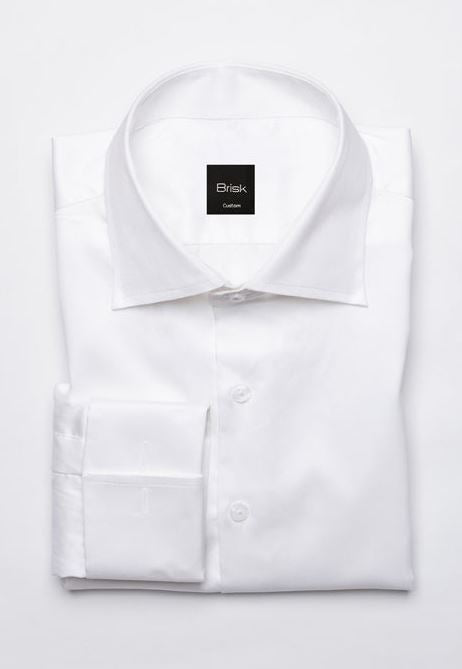 EGYPTIAN WHITE TWILL CLASSIC HIGH COLLAR - FRENCH CUFFS - SALE