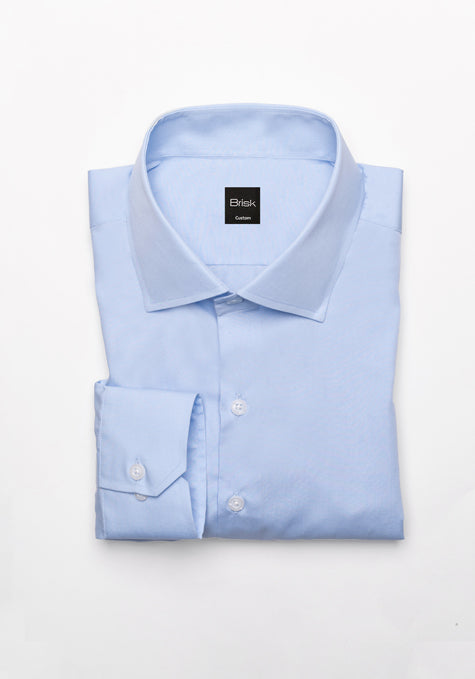 Egyptian Sky Blue Light Weight 80's Poplin Shirt - Classic Collar - Sale