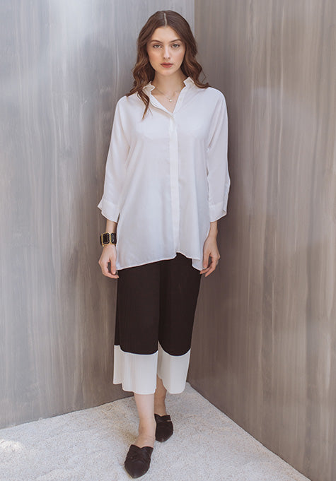 PEARL WHITE SILK SHIRT - SALE