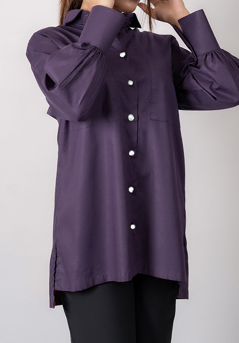 Deep Purple Lightweight Cotton Shirt